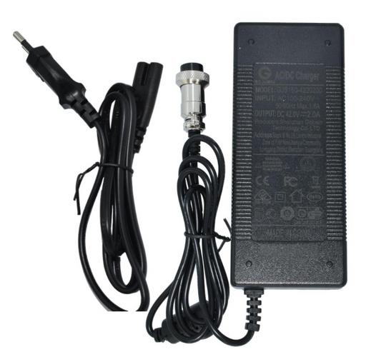 Chargeur 42V 2A 3PIN GX16 - TrottiShop.fr 