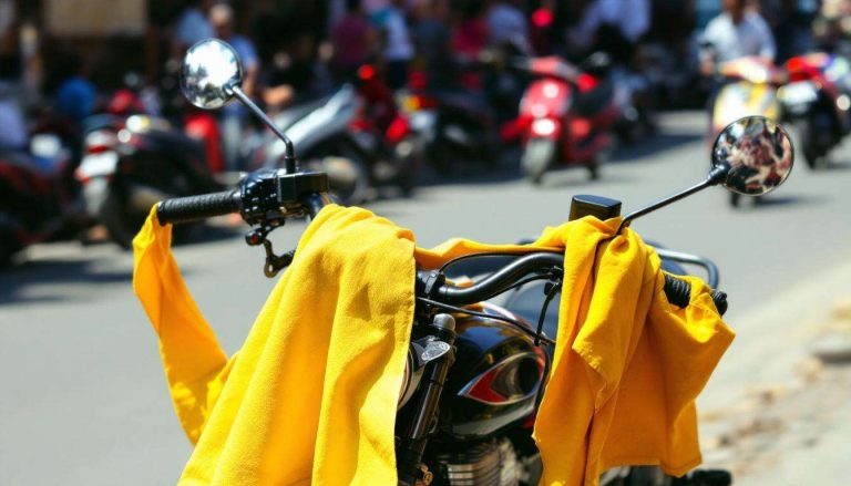 Voici ce qu'il faut comprendre quand un chiffon jaune est accroché au guidon d'une moto