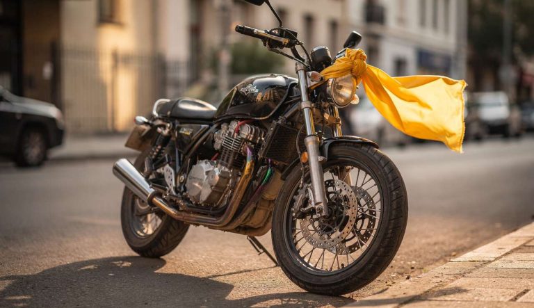 Voilà ce qu&rsquo;il faut comprendre quand un chiffon jaune est accroché au guidon d&rsquo;une moto