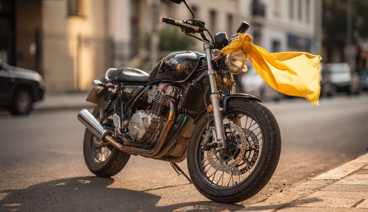 Voilà ce qu’il faut comprendre quand un chiffon jaune est accroché au guidon d’une moto